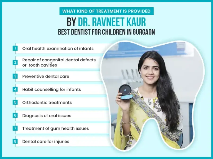 Best Dentist for Children in Gurgaon: Dr. Ravneet Kaur provides comprehensive, personalised oral health care to her child patients.